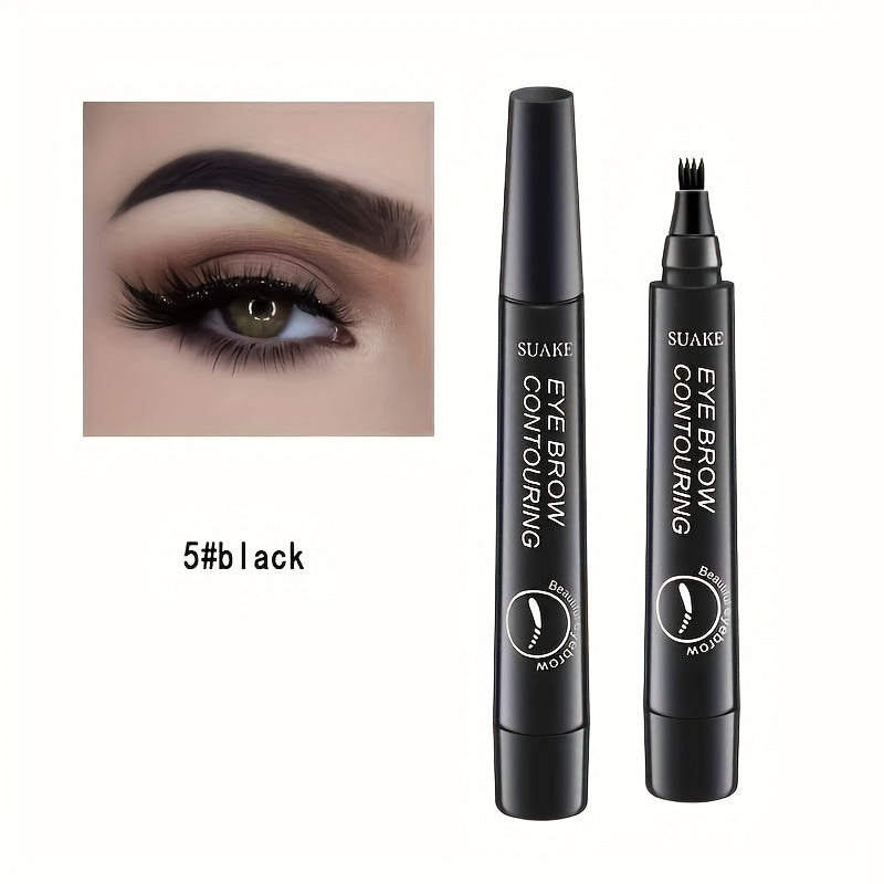 Lápiz de cejas líquido 3D impermeable para mujer - Duradero, a prueba de manchas