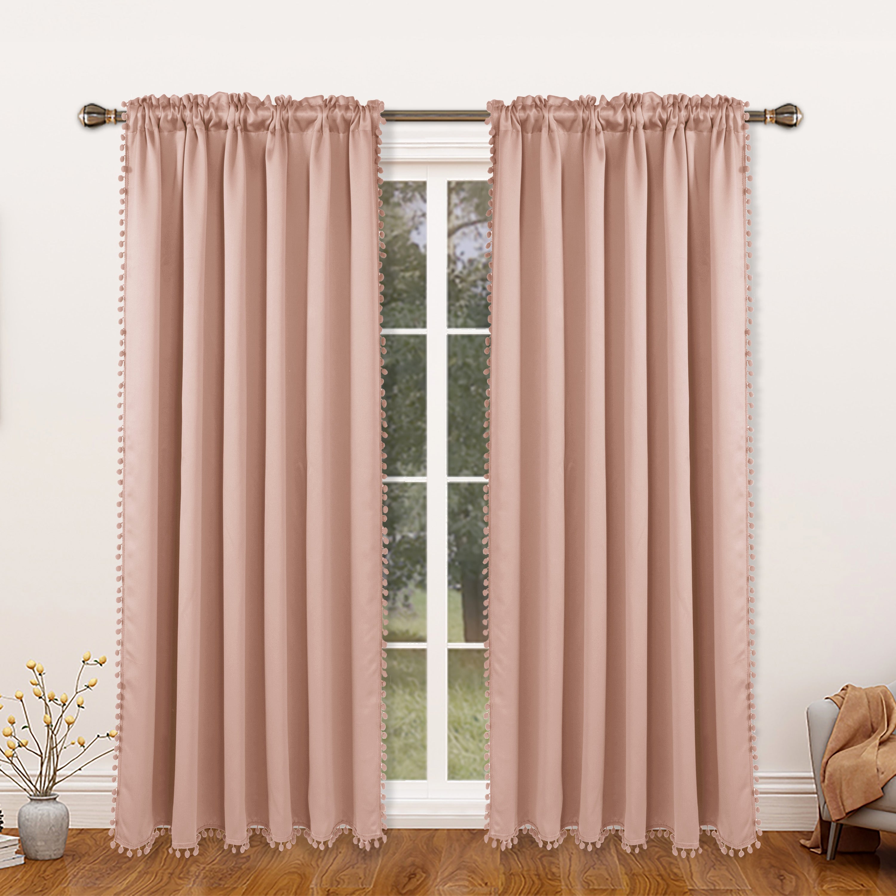 Thermal Insulated Blackout Curtain Panel for Living Room and Kitchen, Rod Pocket Design