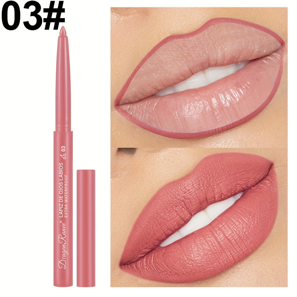 Women's Waterproof Matte Lip Liner Pencil Long-Lasting Velvet Automatic Twist