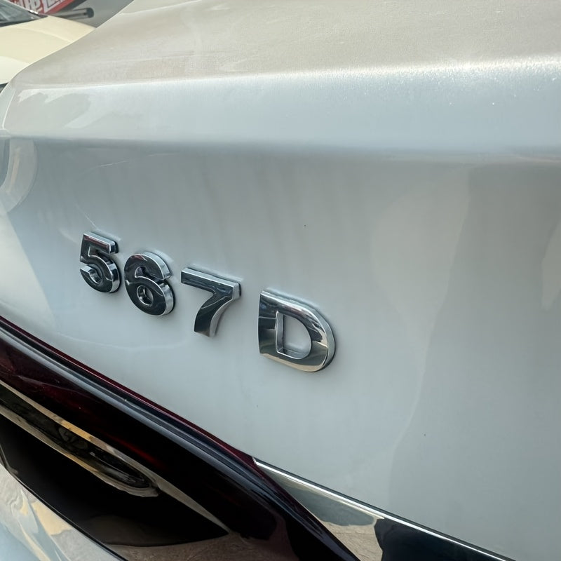 Pegatina para coche con letras y números 3D, emblema dorado y plateado, insignia trasera