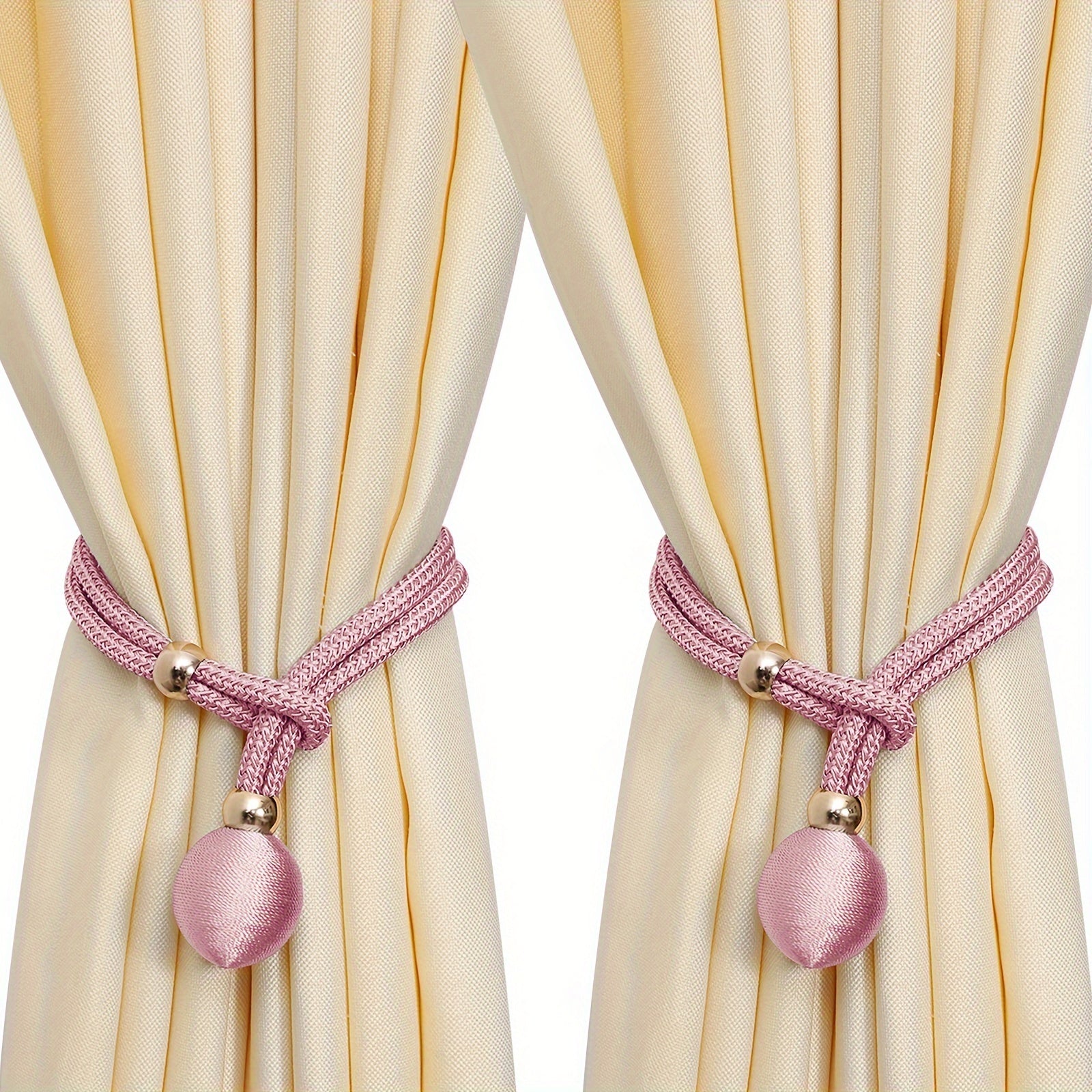 Set of 2 Modern Polyester Elastic Tiebacks for Thick Curtains, Adjustable Window Decor