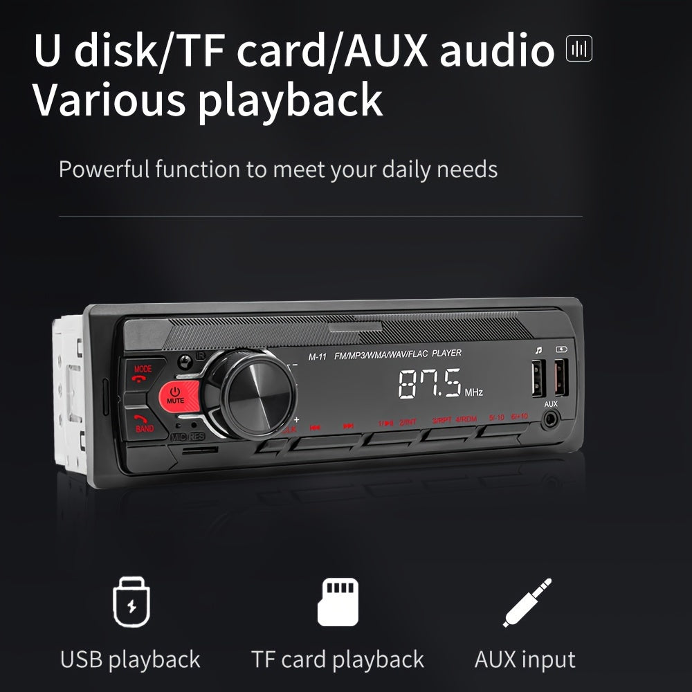 Reproductor de MP3 para coche de 12V con control remoto, radio FM, USB, SD, AUX y control por voz