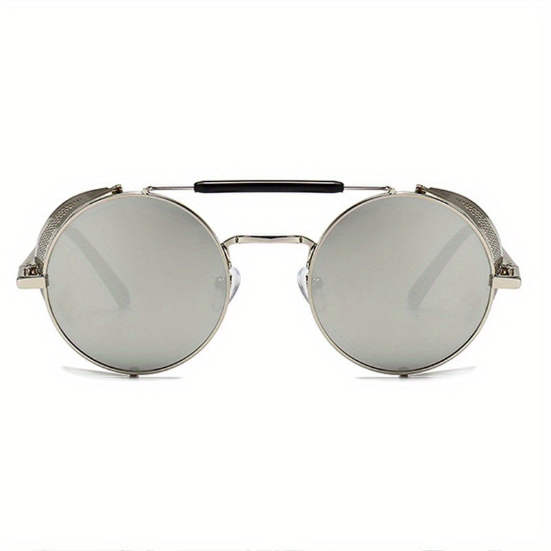 Uniseks metall steampunk ko‘zoynaklar, temir ramka va PC linzalar bilan, sport va kundalik kiyim uchun