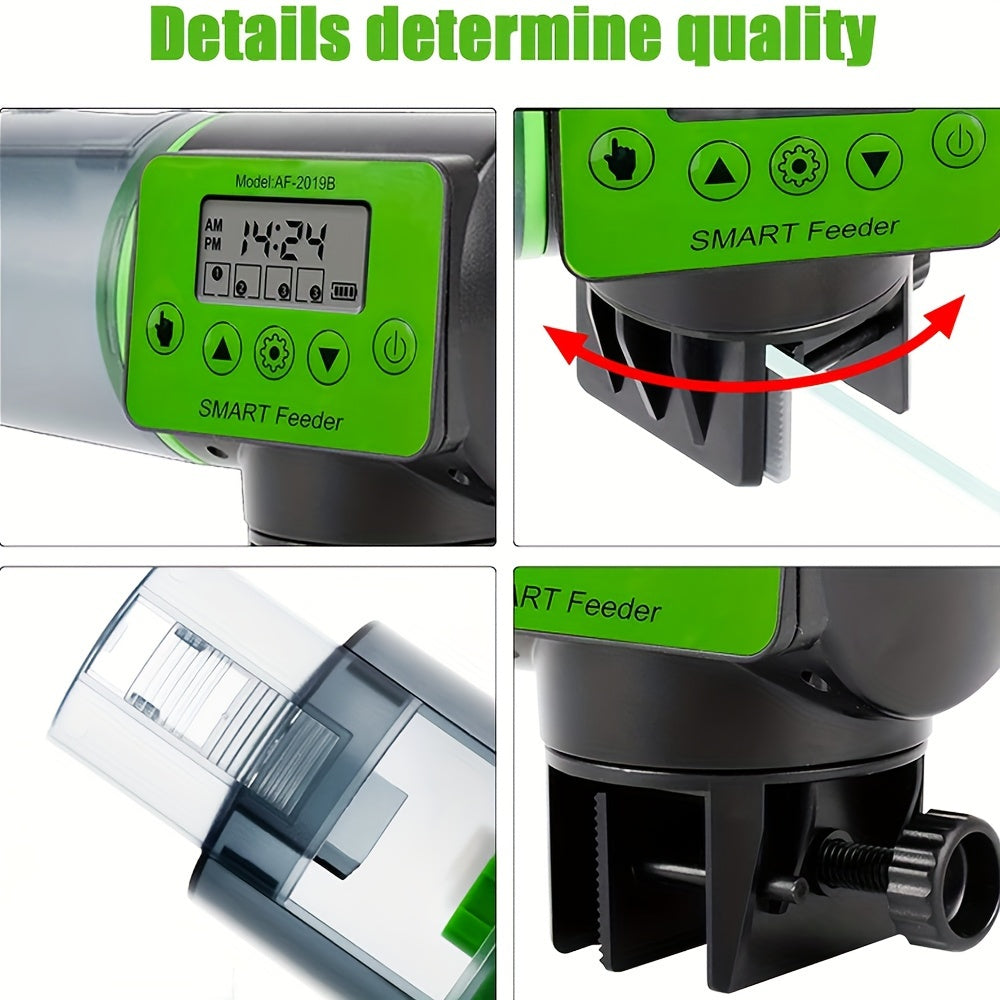 Automatic Fish Feeder 200ml with Smart Timing Battery Powered PVC