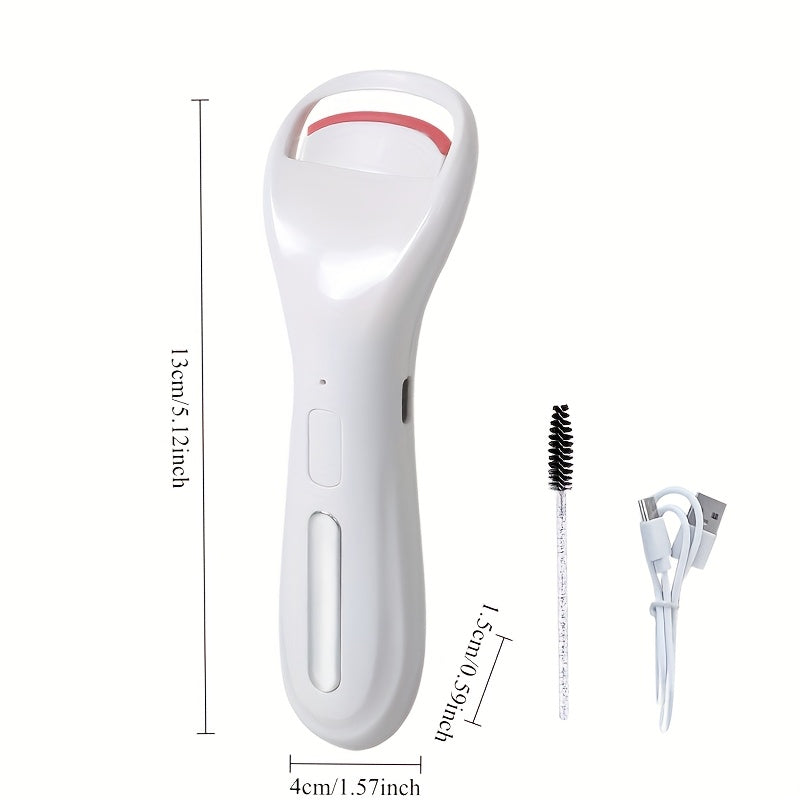 Electric Eyelash Curler USB Rechargeable Pink Radian Fit Compact Portable Gentle Care