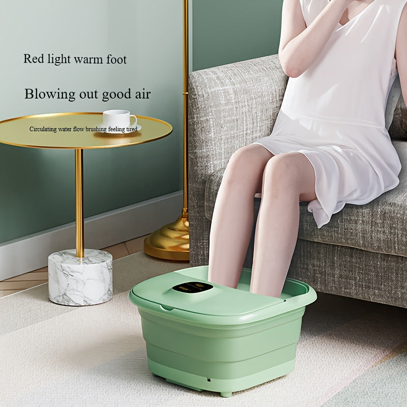 Portable Foot Spa with Automatic Massage Heat and Manual Drain in Mint Green