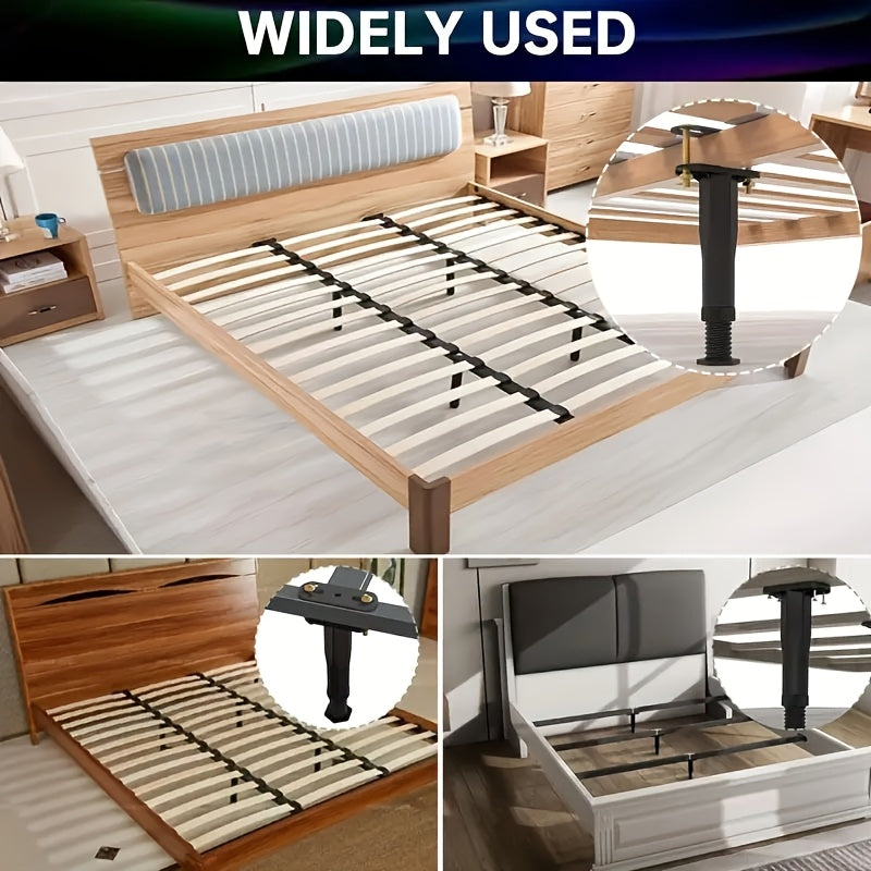 Adjustable Heavy-Duty Bed Frame Support Leg with Screws and Silicone Pads