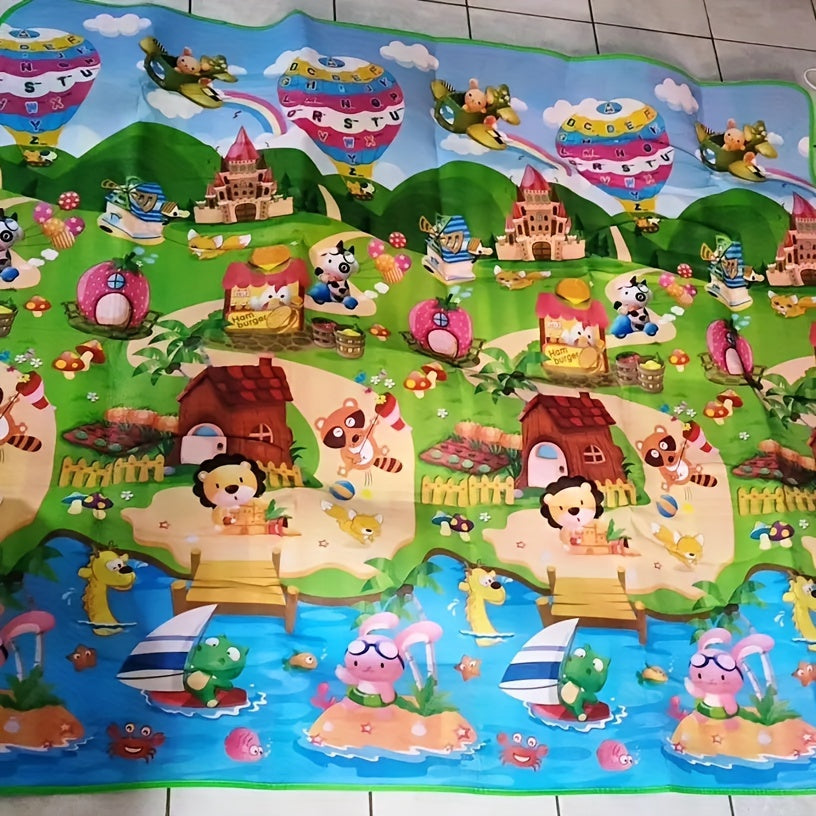 Baby Reversible Foam Play Mat 1.8m x 2m Foldable Cushioned Durable PVC Surface