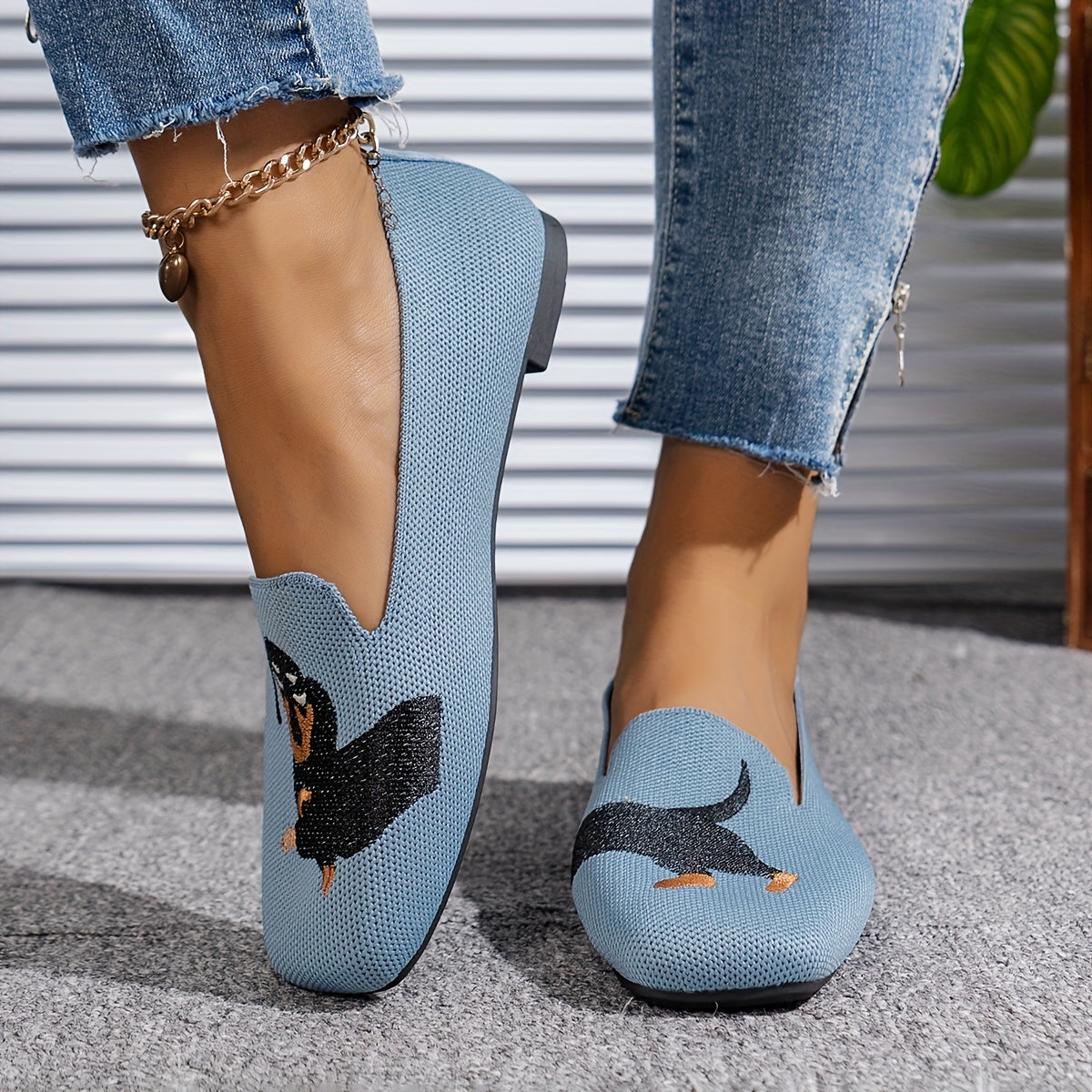 Women's Flat Shoes Casual Slip-On Breathable Comfort Non-Slip Lightweight