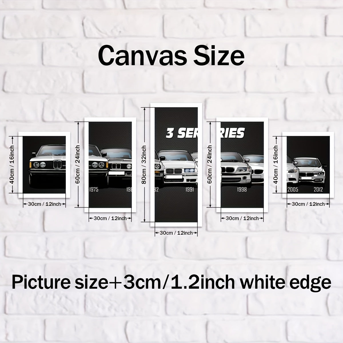 5-Piece Canvas Wall Art Set Featuring HD Racing Car Artwork for Home Decor