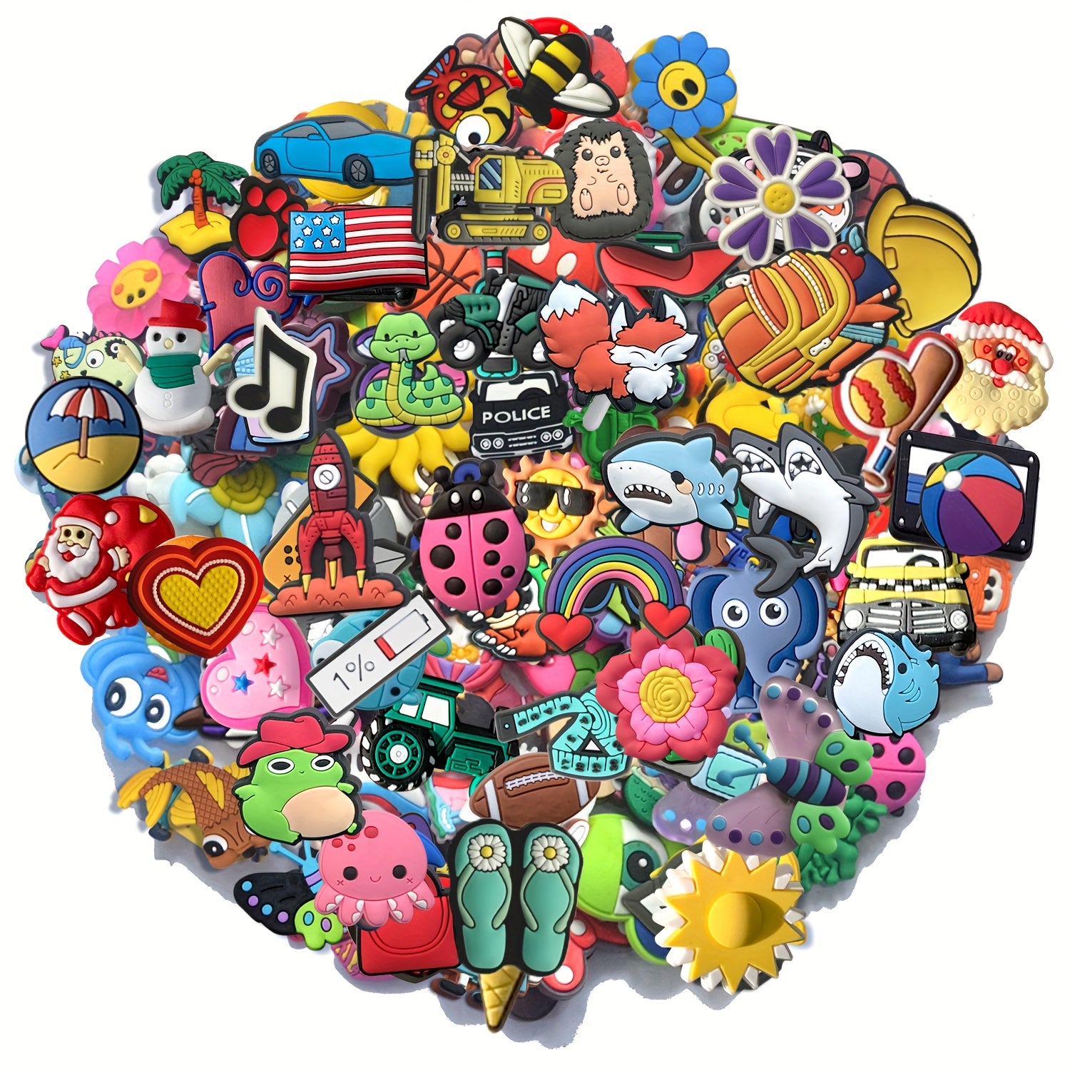 Assorted Shoe Charms for Sneakers and Bracelets 30/50/100/125pcs