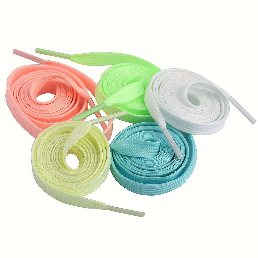 Glow-in-the-Dark Shoelaces 6 Pcs Durable Polyester Vibrant Mixed Colors