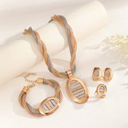 Oktyabr tug‘ilgan kunlariga mo‘ljallangan zargarlik buyumlari to‘plami, vintage boho uslub, 5 ta element, sintetik, oltin qoplamali