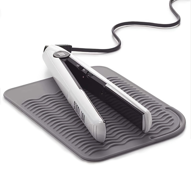 Silicone Heat-Resistant Mat for Hair Styling Tools Gray Non-Electric Durable