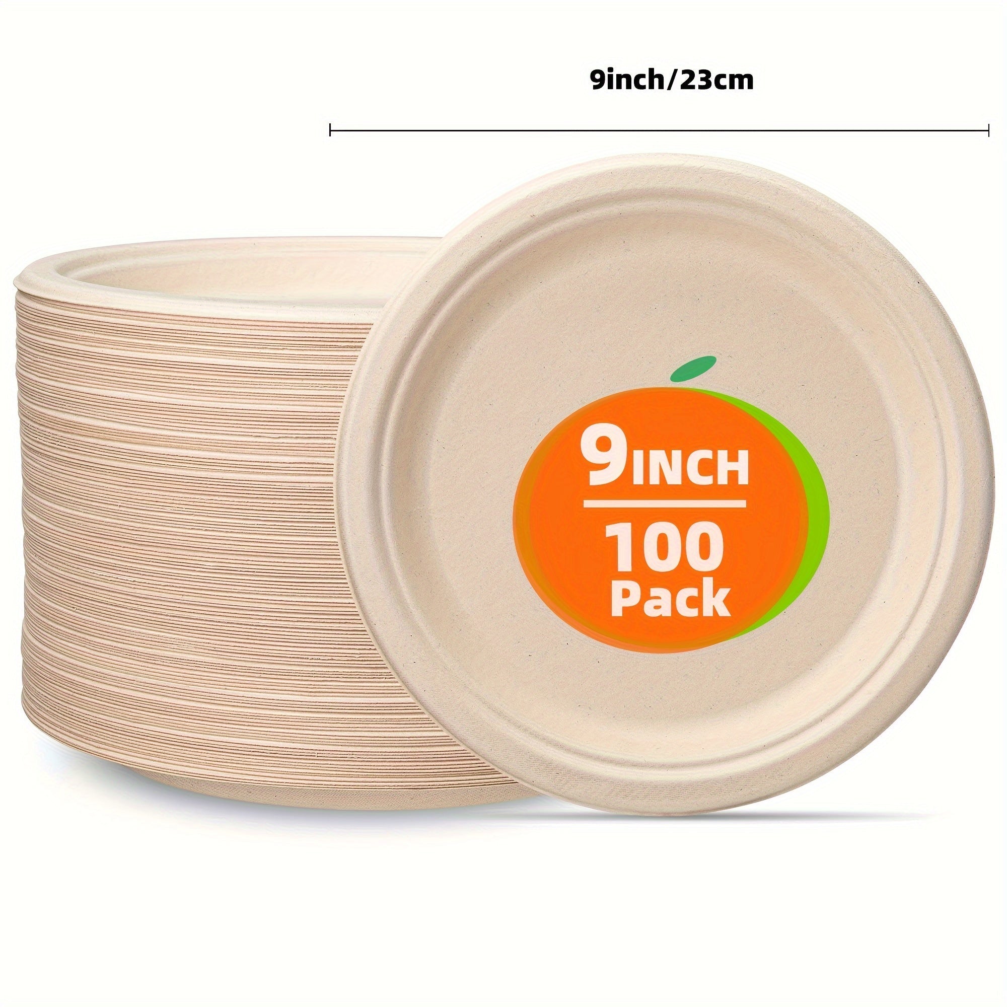 Bir martalik qog'oz plitalar 10 9 7 dyuym, 50 ta, 100 ta, partiyalar va pikniklar uchun paket