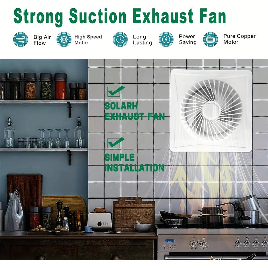 6-Inch European Standard Household Exhaust Fan with Backflow Prevention and Insect Proof Design for Indoor Ventilation