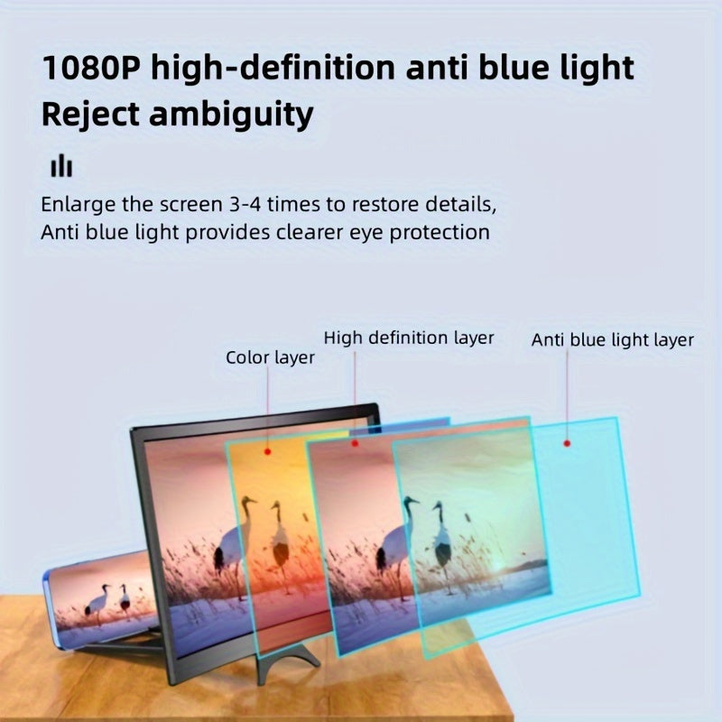 Curved Phone Screen Amplifier with High-Definition Large Screen and Anti-Blue Light Technology
