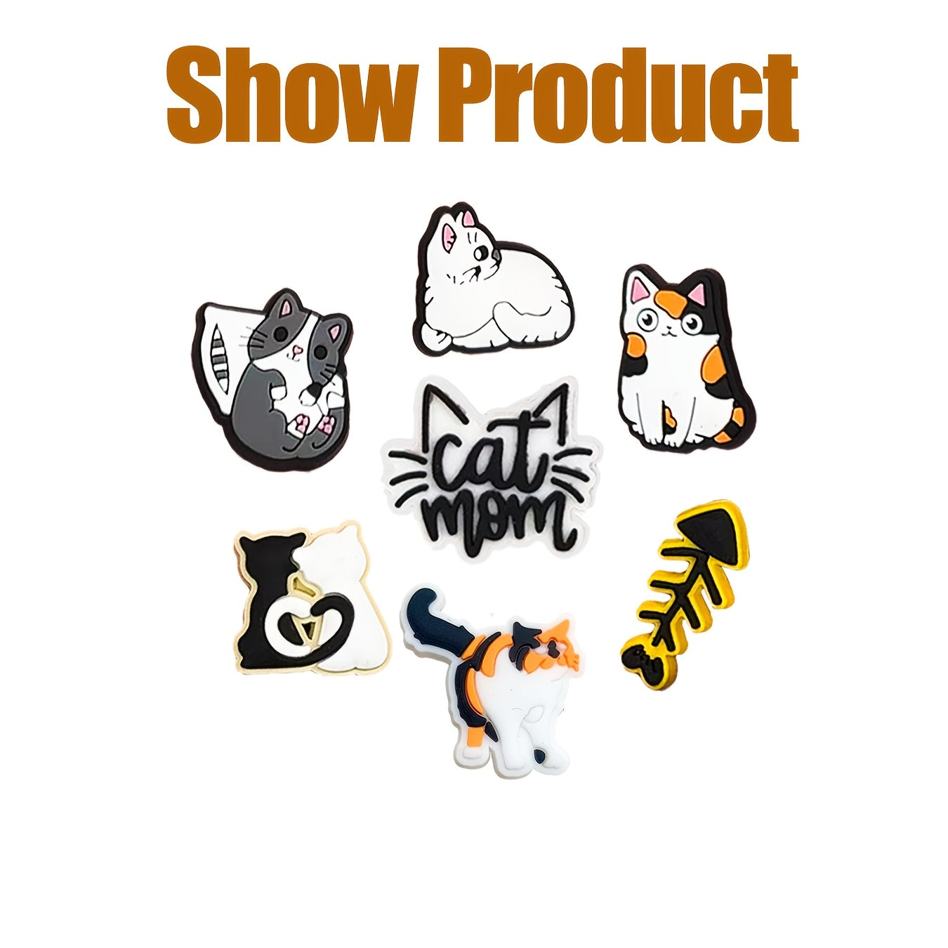 Unisex Ceramic Cat Figurines Set, Cute Decorative Cat Collection