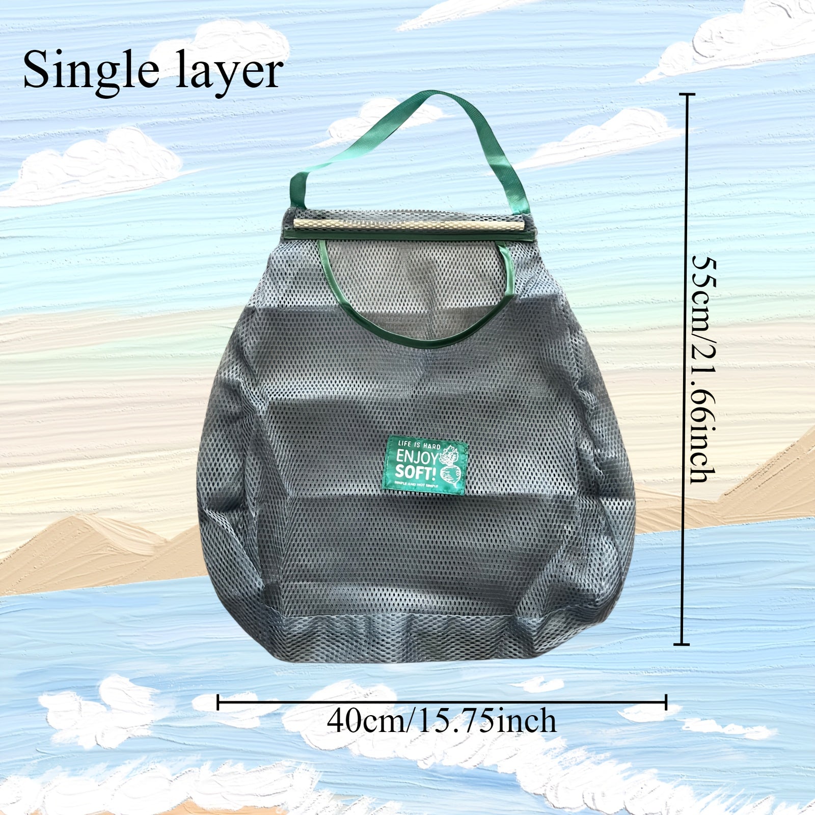 Extra Large Mesh Kitchen Storage Bag Durable Plastic Organizer for Fruits Vegetables Pantry