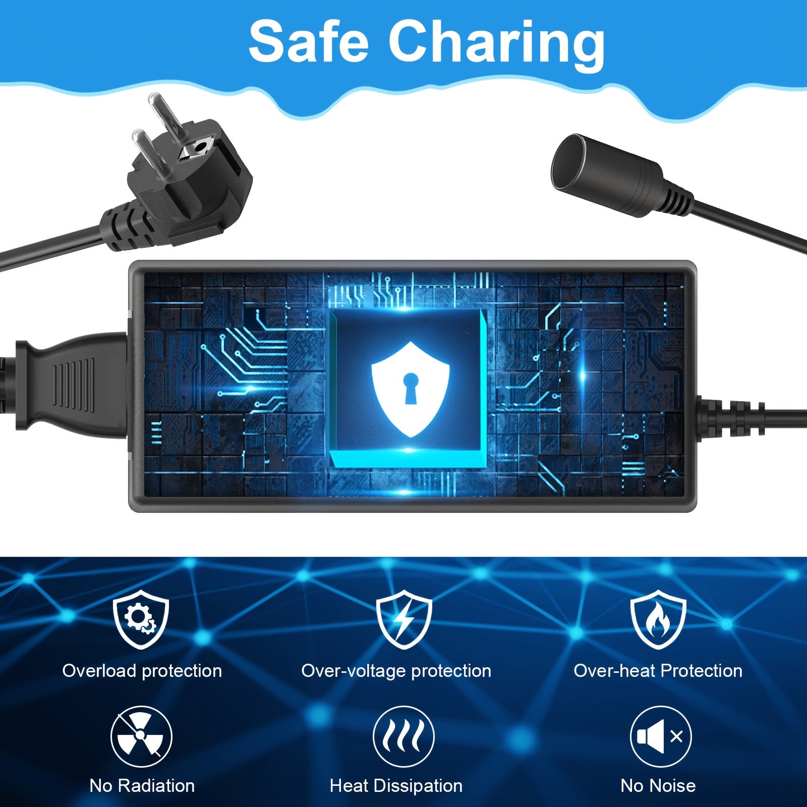 European Standard Power Adapter 12V 5A AC to DC Converter for Car and Household Devices