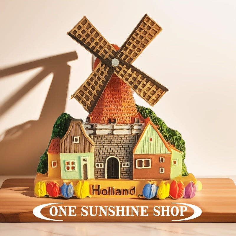 Ijodiy rezin shamol g'ildirakli magnitli muzlatgich bezaklari uchun uy tashqarida sayohat