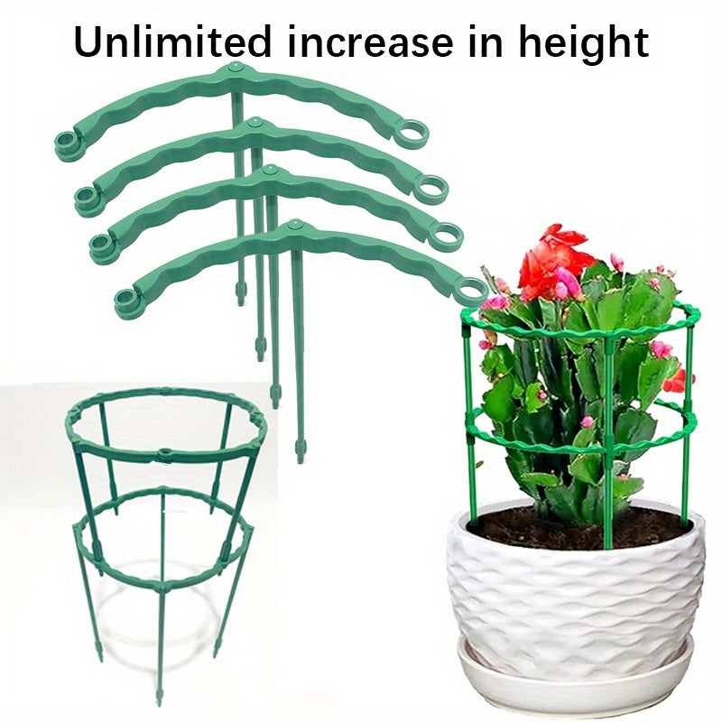 4pcs Large Semi-Circle Plant Support Frame 24.99cm Green Indoor Garden Support