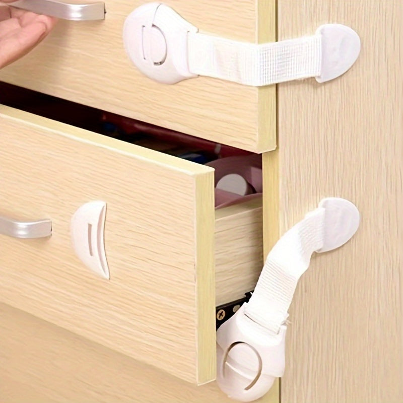 Set of 12 Adhesive Drawer and Cabinet Latches No Screws or Magnets Secure Furniture Kitchen Cabinets Ovens Toilet Seats
