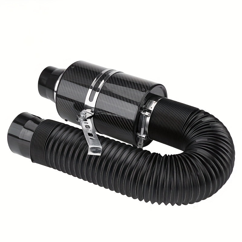 Kit de caja de filtro de aire de fibra de carbono universal para carreras, sistema de admisión de alimentación en frío de 76mm