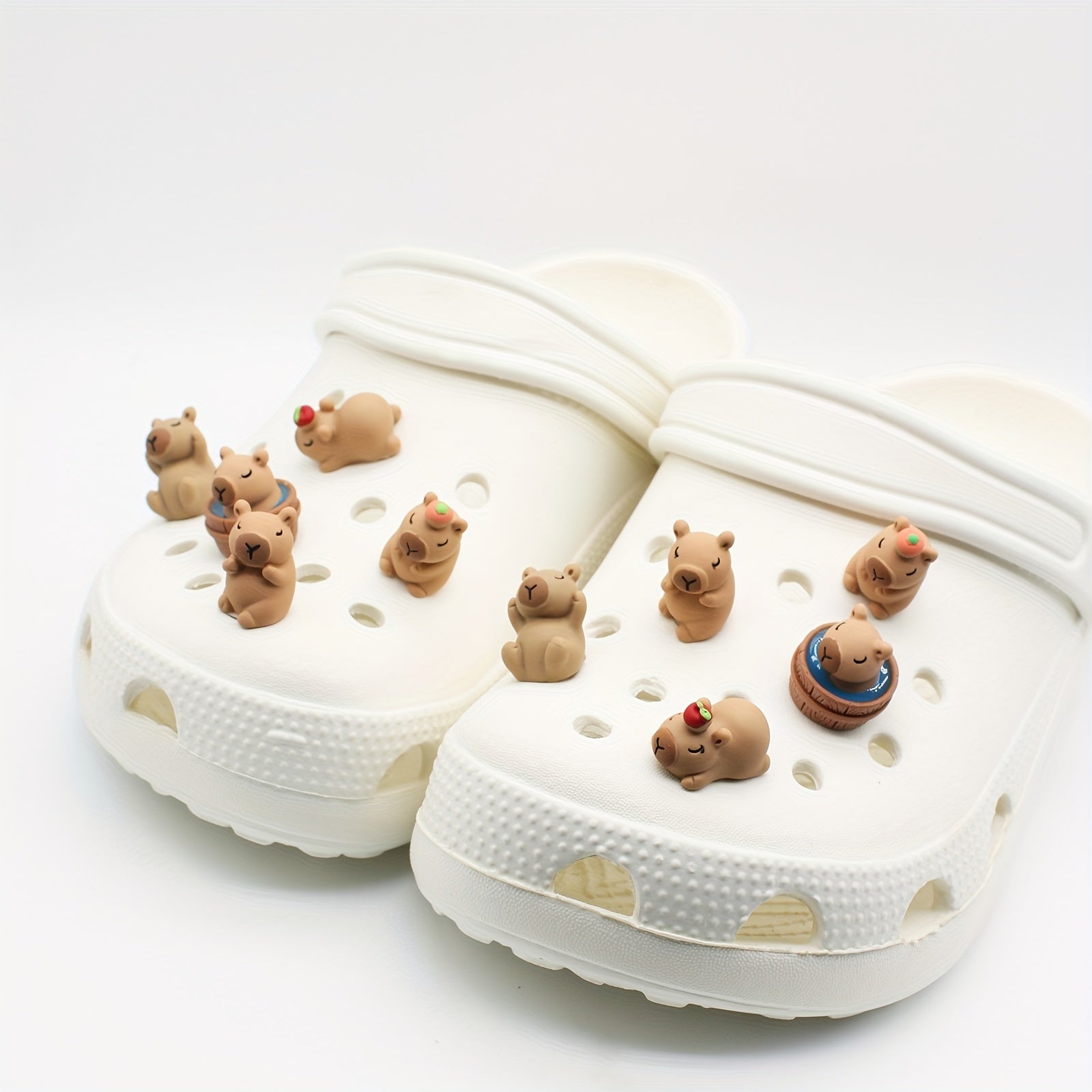 Unisex Cartoon Balloon Capybara Shoe Charms 5pcs Set for Buckle Decoration