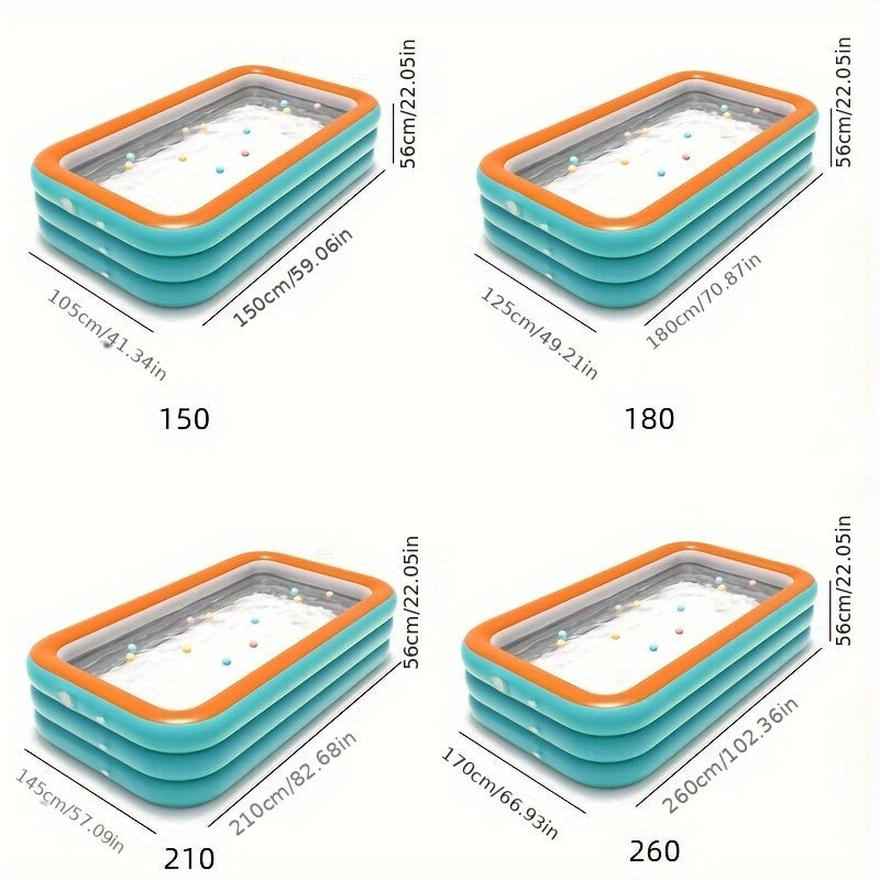 Inflatable Pool for Summer Water Play Circular PVC Yard Pool with 301L-400L Capacity