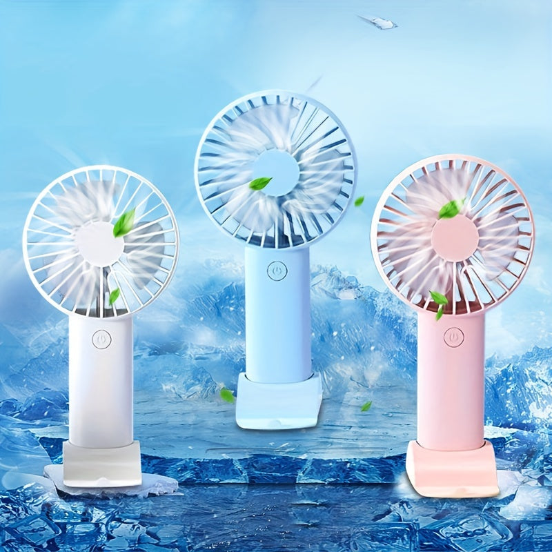 Mini USB Handheld Fan with Phone Holder Portable Desktop Small Fan