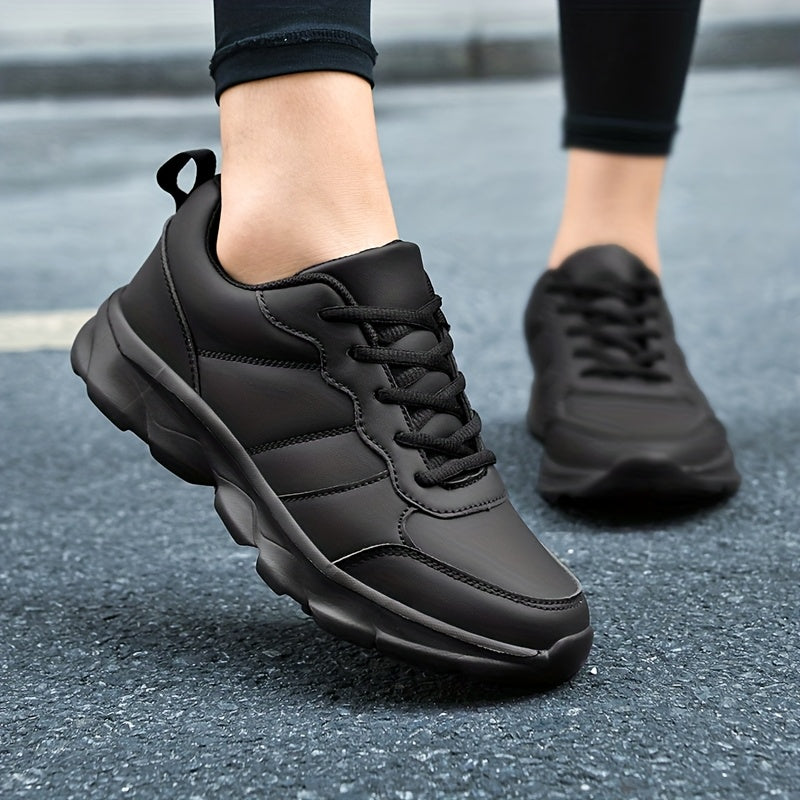 Women’s Black Casual Sneakers Lightweight Durable Walking Shoes