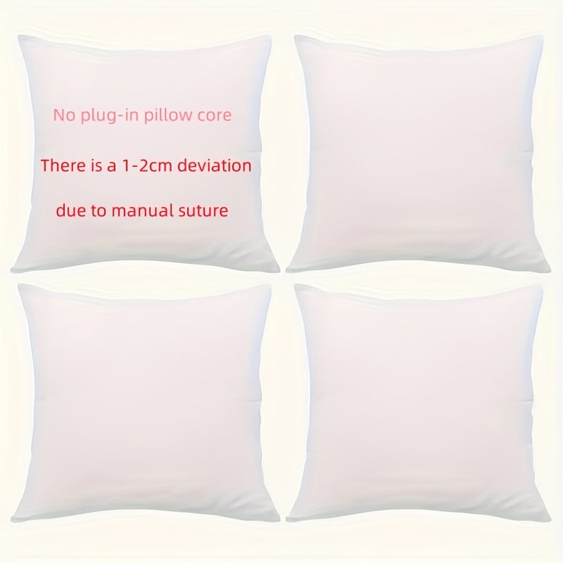 White Short Plush Pillow Covers Set 4 with Zipper Closure Machine Washable Polyester for Home Decor Sofa Bed Car
