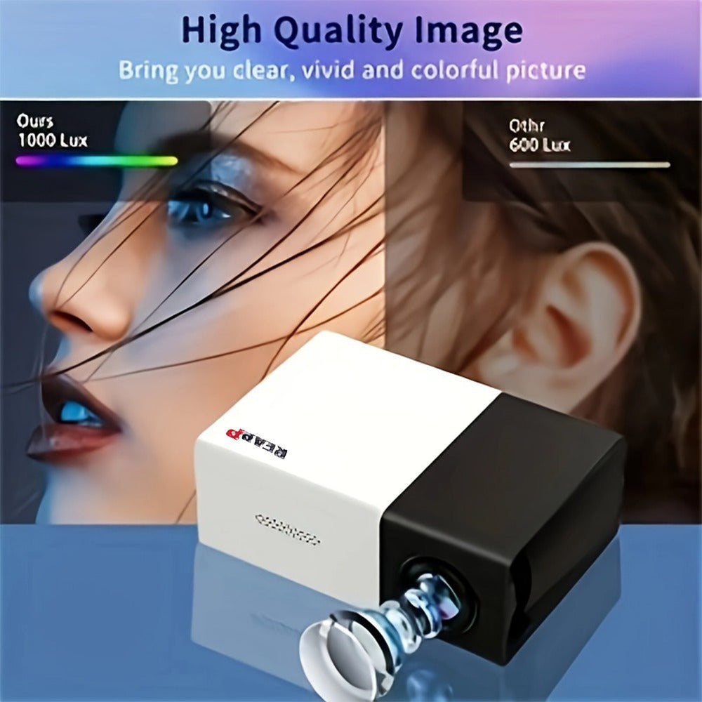 2025 Smart HD Projector with Screen 3D Ready Compatible with Mobile Phones for Home and Outdoor Use