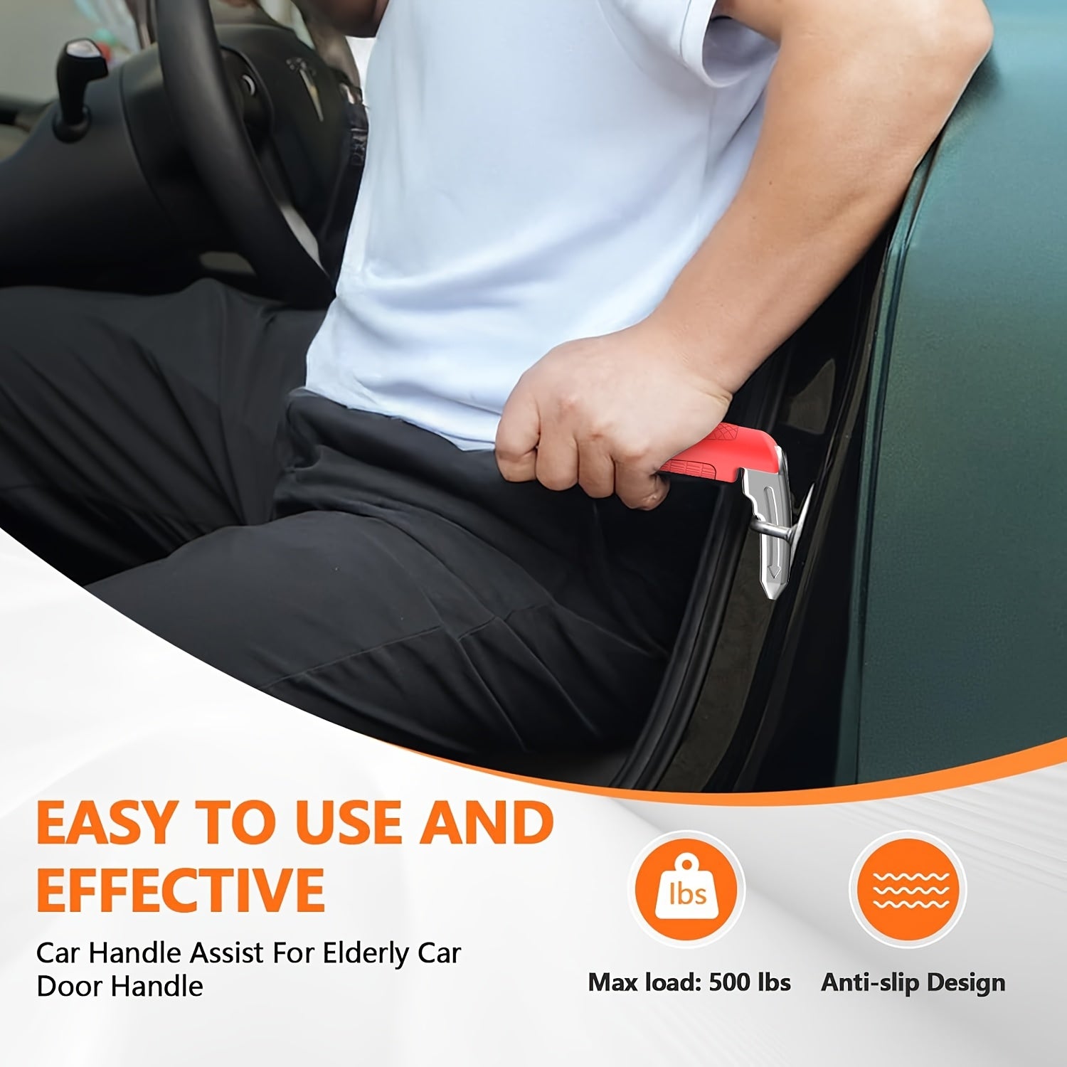 Senior Friendly Car Door Handle Support 3-in-1 Assist Grab Handle