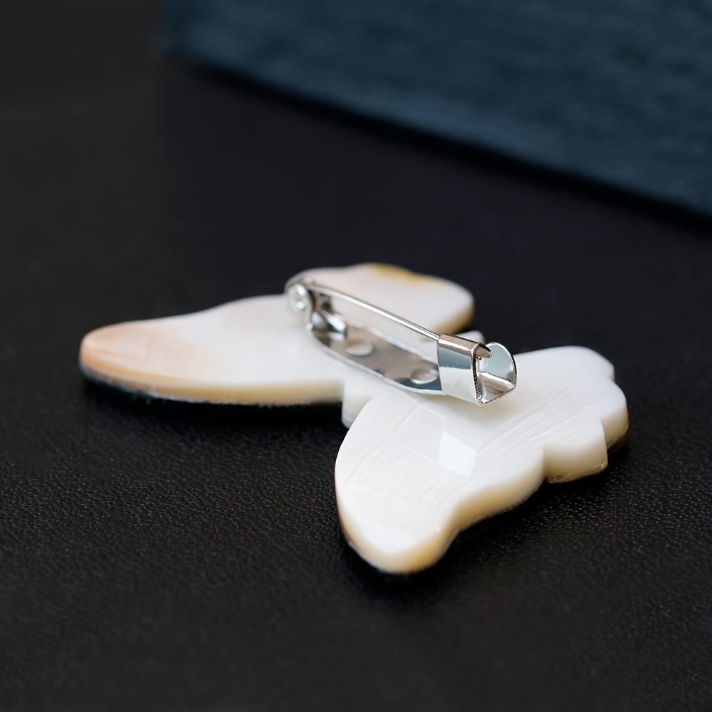 Vintage Alloy Butterfly Brooch for Women, Fashionable Shell Jewelry for Clothing and Bags