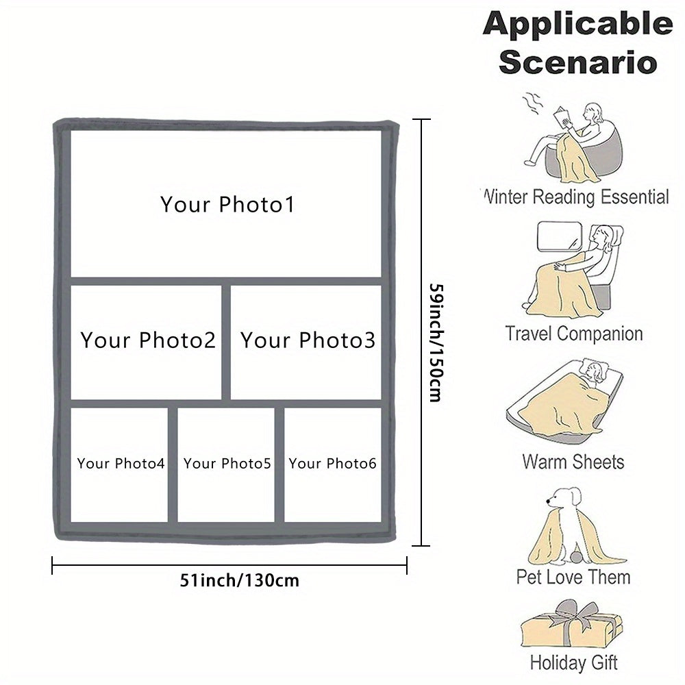 Custom Photo Blanket Soft Flannel Throw Personalized Gift for Home and Travel