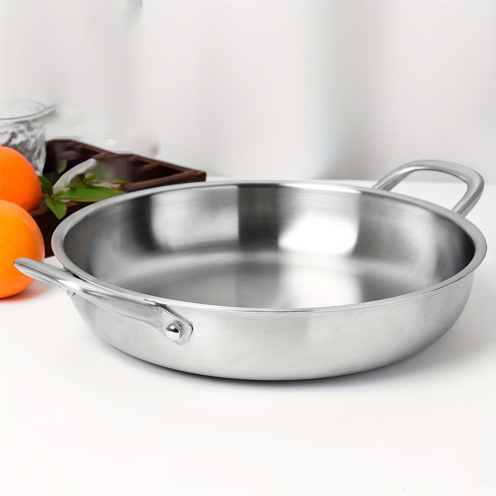 304 zanglamaydigan po'latdan yasalgan grill qovurilgan panjara, ikki tutqichli, elektrsiz, barcha pechlar uchun mos