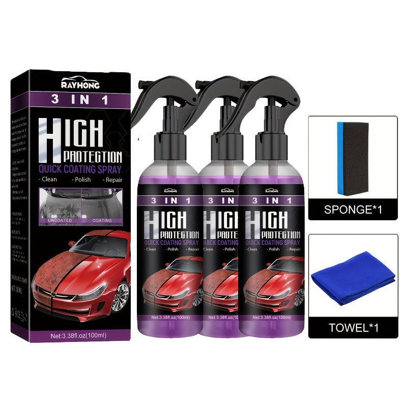3-in-1 Car Coating Spray High Protection Fast Paint Color Change