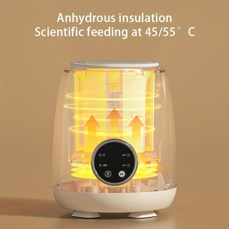 1 dona Smart Milk Shaker doimiy haroratni nazorat qilish bilan - 360-darajali ikki tomonlama harakat, suvsiz, uzoq davom etadigan batareyali, taymer, ko‘p funksiyali shisha mosligi, jim operation - Mukammal sovg‘a uchun