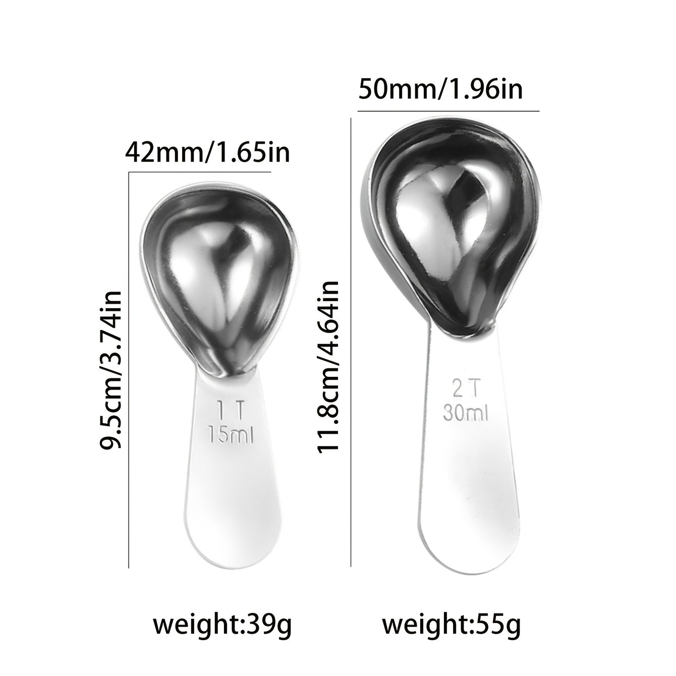 Stainless Steel Coffee Spoon Set with Scale and Measuring Spoons for Baking