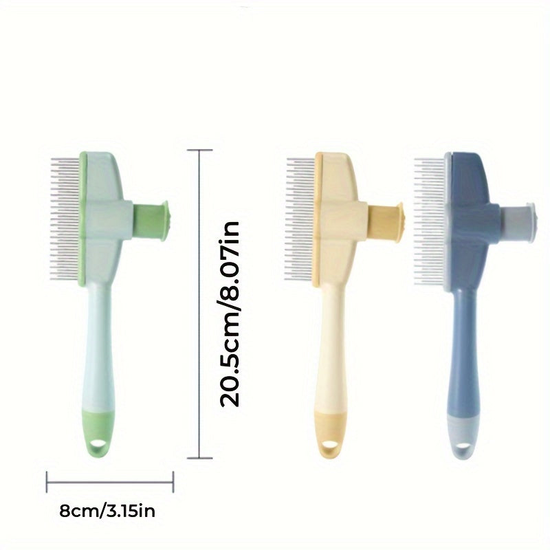 Self-Cleaning Stainless Steel Cat Grooming Comb for Detangling and Fur Removal