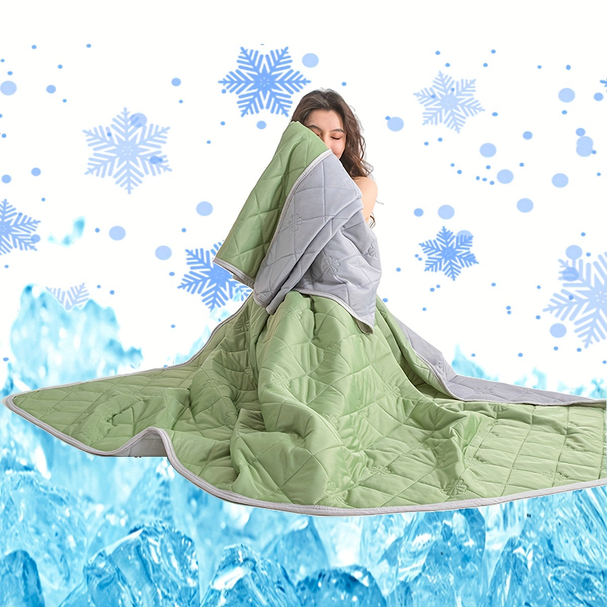 Manta de enfriamiento grande, ligera, con enfriamiento de aire para durmientes calurosos, cubierta transpirable y suave