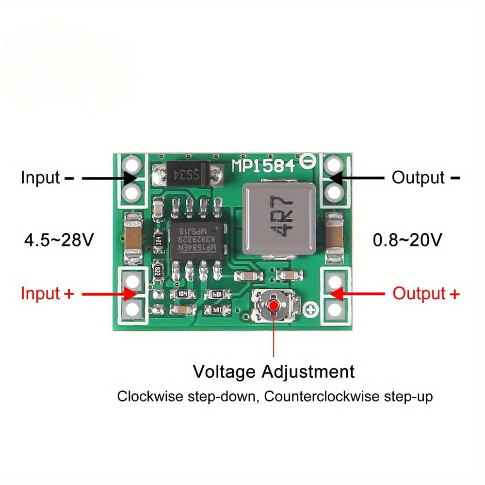 2/5 dona DC-DC Buck Converter moduli 3A sozlanadigan kuchlanish regulyatori elektr simlash uchun