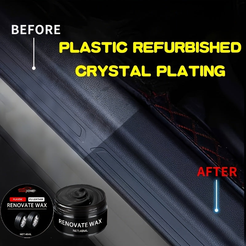 Cera restauradora de plástico para autos, reparación de arañazos en parachoques e interiores