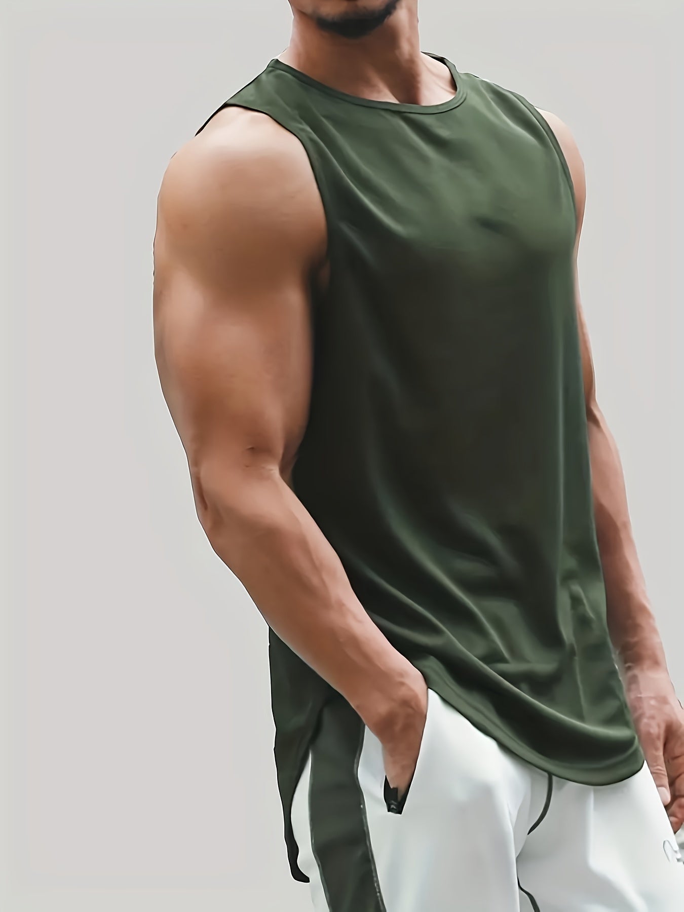 Men's Quick-Dry Moisture-Wicking Tank Top for Gym Sports and Workout