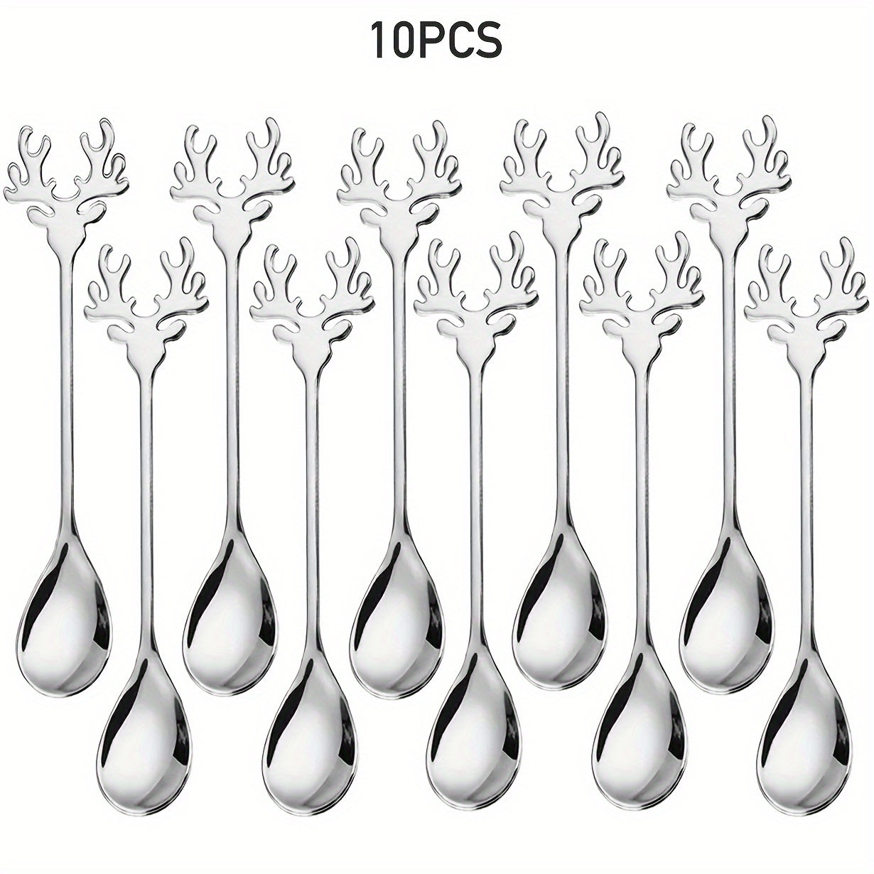 Reindeer Coffee Spoons Stainless Steel Festive Holiday Kitchen Utensils