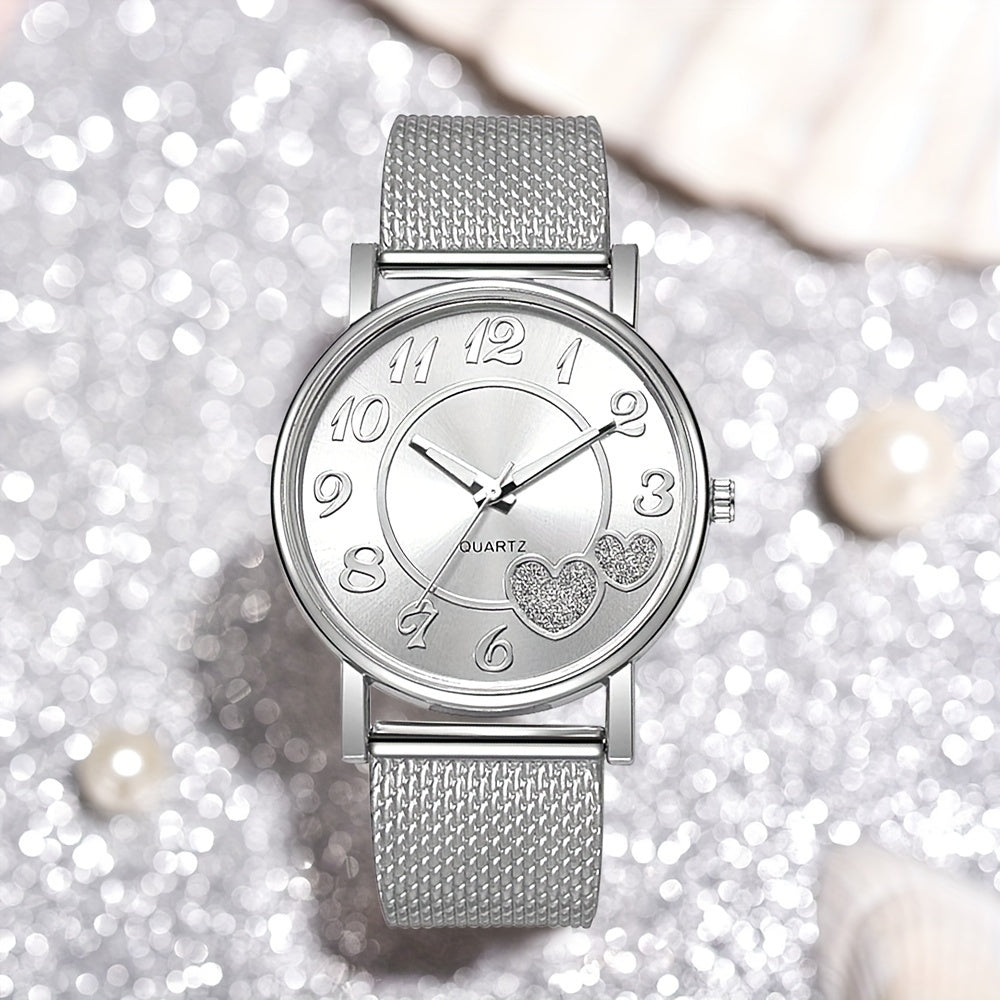 Set of 6 Women's Casual Quartz Watches and Jewelry Gift Set for Everyday Wear