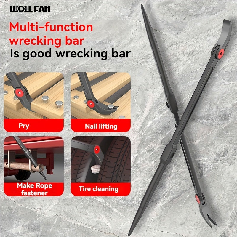 Heavy-Duty Metal Car Pry Bar Multi-Purpose Tire Changing Industrial Tool