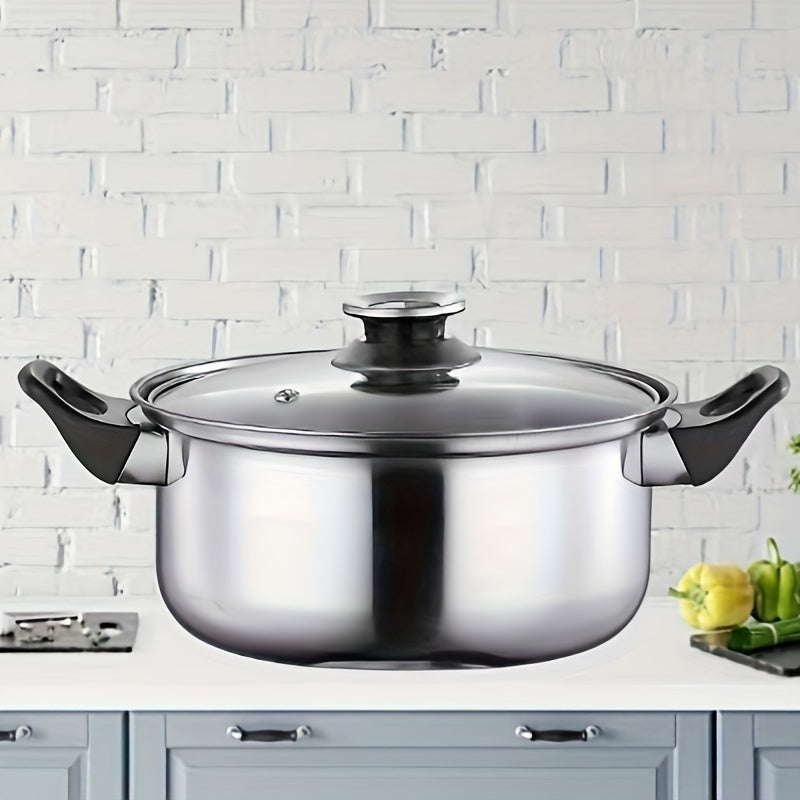 Набор посуды из нержавеющей стали на 12 предметов с антипригарными сковородами для газовых и индукционных плит